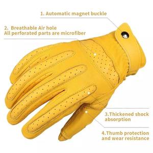 Gants de moto en cuir véritable pour les activités d'été en plein air compatibles avec l'écran tactile du ski et des sports d'extérieur. - Product Image 3