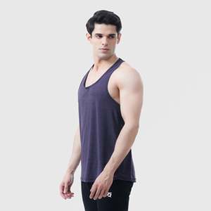 Elite Grip Men's Fitness Tank <b>Top</b> Dark Grey XL Plain 3D Hooded Gym Shirt for Bodybuilding and Muscle Sports - Product Image 1
