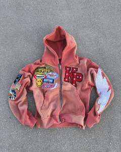 Logotipo personalizado fabricantes bordado francés Terry bordado 500gsm Zip up hombres ropa Sudadera con capucha para hombres sudaderas con capucha y sudaderas - Product Image 2