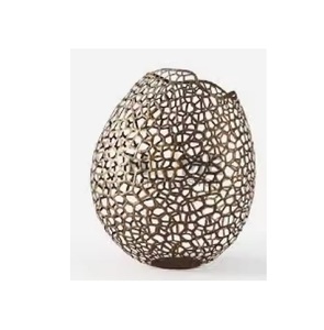Handmade Egg Shape Flower Tabletop <b>Vase</b> Antique Design <b>Copper</b> Brass Plated Aluminium Traditional Ornament Metal <b>Copper</b> Brass - Product Image 1