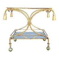 Chariot de service de nourriture pour hôtel en métal à deux étages finition dorée antique Prix de gros d'usine Accessoires de service pour hôtel
