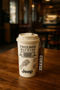 Jeep JP500 500ml isolato tazza da viaggio in acciaio inox Design classico con coperchio cinturino portatile per bevande calde o fredde - Product Image 3
