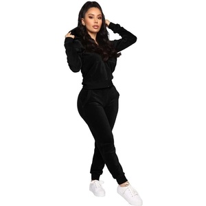 Vente en Gros Meilleur Fournisseur Vêtements de Jogging Taille Adulte Femmes Survêtement Confortable à Manches Longues Séchage Rapide Femmes Fermeture Éclair Survêtement en Velours - Product Image 2