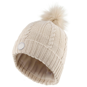 Bonnet tricoté en acrylique unisexe avec logo personnalisé pour l'hiver Vente en gros Bonnet tricoté à revers pour femmes - Product Image 1