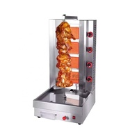 Grill à gaz professionnel pour shawarma, machine à shawarma au propane, machine à kebab doner, rôtissoire verticale avec 4 brûleurs pour la restauration rapide