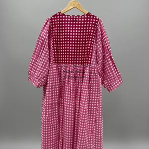 Hermoso Vestido de Algodón con Estampado Floral, Vestido para Uso Casual, Vestido con Estampado a Mano - Product Image 2