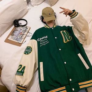 แจ็กเก็ตเบสบอลสำหรับผู้ชายเสื้อแจ็กเก็ตกันหนาวแบบลำลองปกตั้งมีหลายสี - Product Image 2