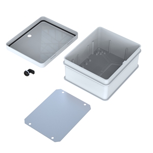 Boîtier en plastique ABS 250x300x145 mm IP65, plaque de montage murale, boîte de distribution étanche, blanc, moulé par injection - Product Image 4