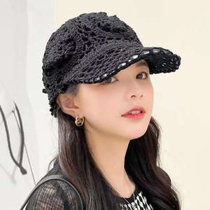Handmade Knitted Cotton Crochet Baseball <b>Cap</b> Wholesale Fashion Floral <b>Summer</b> <b>Cap</b> for Sports Travel Business - Product Image 6