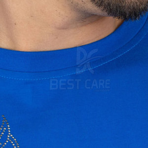 Meilleure qualité nouveau style hommes strass T-Shirts 100% coton sur mesure vêtements d'été hommes strass T-Shirts - Product Image 5