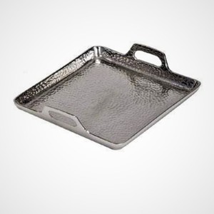 Plateau de service en aluminium de luxe de haute qualité avec poignée, taille personnalisée, OEM/ODM accepté pour une utilisation à domicile, à l'hôtel et au restaurant - Product Image 1