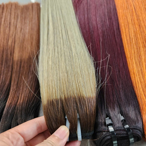 Máquina Virgen no Remy de hueso recto, paquetes de cabello humano de doble trama, extensiones de tejido de cabello vietnamita crudo, cabello de Color Natural - Product Image 4