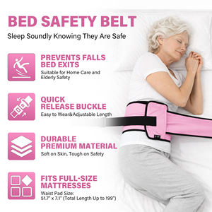 Customized Pink Medical <b>Bed</b> Restraint Belt Elderly Patient Safety Positioning Strap with Adjustable Waist Support - Product Image 5