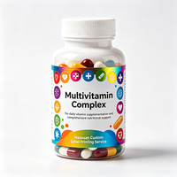Haoxuan ODM Çoklu Vitamin Şişe Etiketleri Renkli PET UV Baskılı Su Geçirmez Etiketler Sağlık Ürünleri Paketleme Çözümleri için