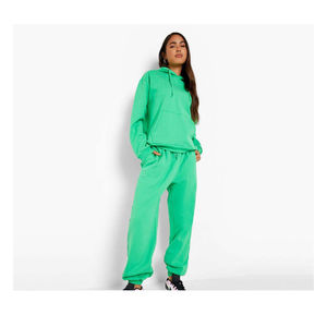 Ensemble de survêtement sportif décontracté en deux pièces en dentelle moderne pour femmes, confortable, vêtements de détente, athleisure, chaud, élégant, tendance, automne, 100% coton - Product Image 2