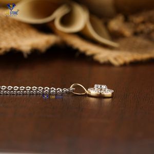 0.31 TDW pendentif rond en diamant taille brillant avec chaîne en or jaune 18 carats certifié/non certifié CVD bijoux en diamant - Product Image 4