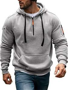 Sudaderas Casuales de Invierno para Hombre, Color Sólido, Poliéster/Algodón, Felpa, Corte Regular con Diseño de Bolsillo, Ecológicas, de Secado Rápido y Transpirables - Product Image 2