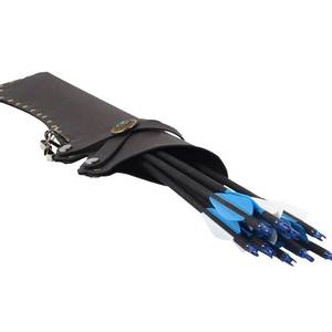 Carcaj lateral de cuero compacto hecho a mano, diseño de lujo Vintage para sujetar flechas para cazar - Product Image 3