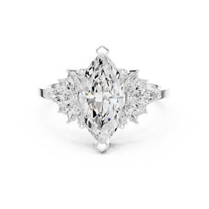 Bijoux à bord d'aiguille Bague solitaire en or 10 ct avec diamant de laboratoire - Product Image 3