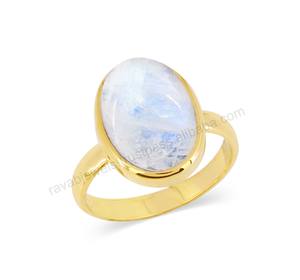 Buena calidad 925 plata esterlina Arco Iris piedra lunar joyería de piedras preciosas anillo fino fabricante suministro hecho en India regalo para mujeres - Product Image 5