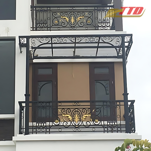 Rampe de balcon en fer forgé artistique Panneau en fer forgé à la main avec design personnalisé pour l'extérieur des maisons modernes - Product Image 2