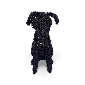Estatua de Perro Tejida a Mano con Jacinto de Agua Natural, Figura de Animal para Decoración del Hogar, Venta al Por Mayor - Product Image 1