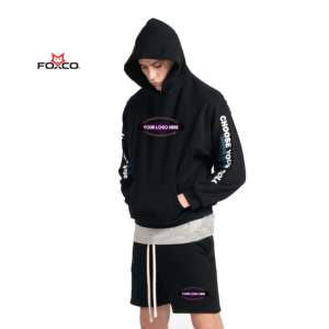 2025 ensemble de shorts à capuche en éponge française bicolore pour hommes avec logo personnalisé costumes courts deux pièces d'hiver pour hommes vente entière - Product Image 6