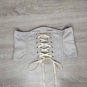 White Satin <b>Corset</b> Body Shaping Shapewear Custom Made OEM ODM Service Breathable Design with Steel Bones Factory Wholesale - Product Image 4