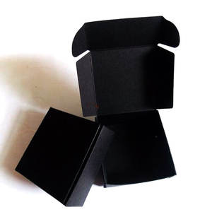 9.5*9.5*3cm grande taille boîtes de fête en carton d'avion vierges cadeau d'artisanat, attaches boucles d'oreilles boîtes en papier noir - Product Image 1