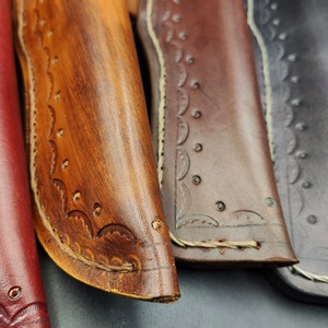 Funda de cuero hecha a mano Vintage para cuchillos de supervivencia Bushcraft anillo en D soporte de varilla de Ferro funda de fabricante de cuchillos personalizada para caza - Product Image 5