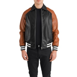Customized Logo High Quality Autumn Winter <b>Men</b> Unisex Varsity <b>Jacket</b> Patchwork Embroidered Letterman Baseball Color Block - Product Image 1