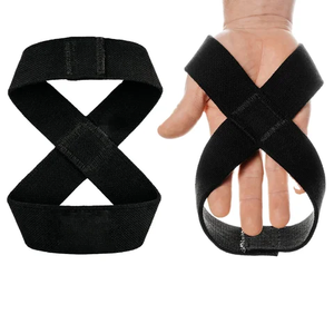 New Arrival Cotton Figure 8 Weightlifting <b>Power</b> Straps Gym Training <b>Wrist</b> Support Figure 8 Lifting straps - Product Image 1