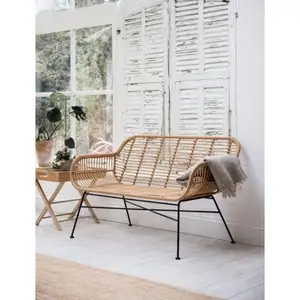 Baylor uzun alüminyum veranda sandalye açık için dokuma bambu ve rattan yapılmış.