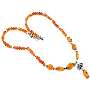 Collier en perles de quartz orange pour femmes, style vintage classique, matériau en jade, pour un usage quotidien - Product Image 2