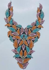 Patchs de cou brodés personnalisés de haute qualité Motifs d'appliques décoratifs élégants pour robes et chemisiers-100% Vêtements - Product Image 3