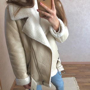 Veste en cuir pour femme de qualité supérieure, en peau de mouton véritable, design tricoté écologique, légère, vêtement d'extérieur d'hiver, couleur unie - Product Image 4