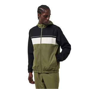 Sporty Zipper Tracksuit with Hoodie <b>Jacket</b> <b>Workout</b> Zipper Tracksuit for Runners Polyester Zipper Tracksuit with Jogging Pants - Product Image 2