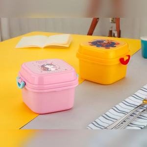 Mini 500ml Square Tiffin <b>Box</b> with 2 Layer Compartments BPA Free <b>Plastic</b> <b>Food</b> <b>Storage</b> for Kids Snacks and School Lunch - Product Image 6