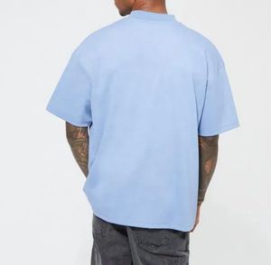 T-shirt uni en coton 100% écologique, à séchage rapide, respirant, poids lourd, col rond, surdimensionné, pour homme, 300 GSM - Product Image 5