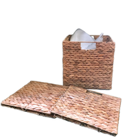 Jacinthe d'eau sous étagère panier de rangement blanchisserie pliable Cube boîtes carré tissé pliable naturel classique rotin fleur