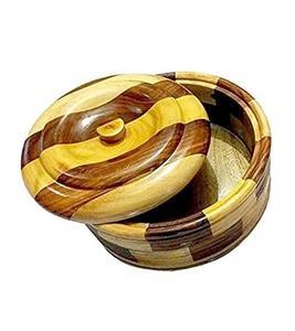 Tienda de madera Caja de madera Chapati Sheesham / Mango Madera Sólido Cassoerole Floral Chapati Box-Marrón - Product Image 2