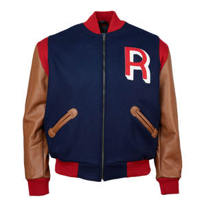 Vestes Letterman College en laine de haute qualité pour hommes, grande taille, support sur mesure, manches en cuir satiné, patchs de broderie, capuche pour - Product Image 1