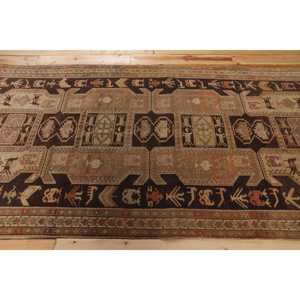 Alfombra Grande Vintage de 4,7x9,1 pies, Alfombra Turca Marrón Abstracta de Lana - Product Image 3