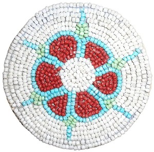 Posavasos bordado con cuentas de semillas con patrones personalizados Posavasos bordado con cuentas de semillas de lujo para decoración del hogar de la India - Product Image 5