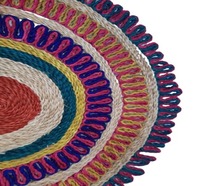 Nouveau tapis en jute fait main, crocheté à la main, antidérapant, en forme de D, design musulman, pour l'extérieur, le camping, les pique-niques, la maison, le bureau, fabriqué au Bangladesh