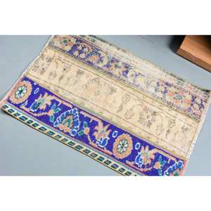 Alfombra de área de lana turca Vintage de 21x31 pies, diseño de retazos beige azul, aparador rectangular grande/Alfombra de noche, látex de 10mm de espesor - Product Image 4