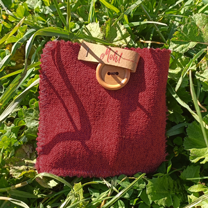 Bordeaux/Cappuccino 10x10 cm sacchetto di cotone per organizzatori di trucco - Product Image 1