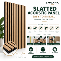 Panneau mural acoustique en bois à lattes, panneau décoratif absorbant le son pour mur d'accentuation intérieur, bureau, hôtel