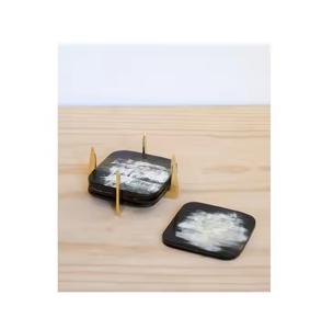 Posavasos moderno de piedra de cuerno de búfalo, vajilla, diseño de hueso y Cuerno, posavasos, artesanías de media luna - Product Image 4