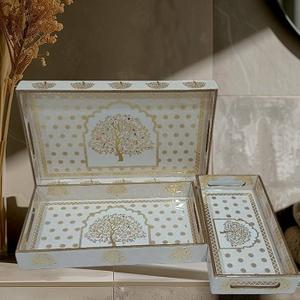 Best Selling Square MDF Tray Multicolor Digital Printed Wooden Serving Tray Stylish <b>Enameled</b> Tray Modern and Latest Design - Product Image 2